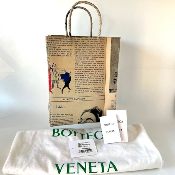 Bottega Veneta Small The Newspaper Leather Shopper Bag - Picture 3 of 16